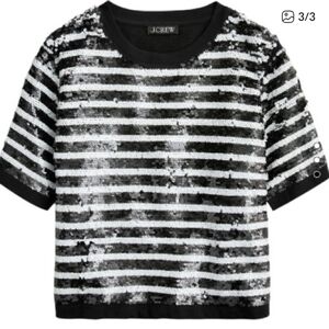 J. Crew Black and White Sequin Blouse.